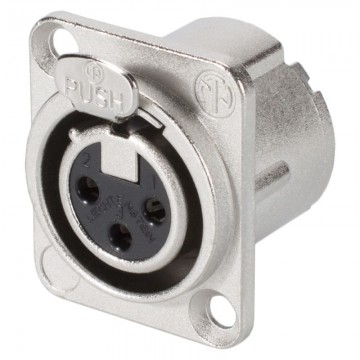 Đầu nối cái Neutrik NC3FD-LX 3 cực, vỏ mạ niken, tiếp điểm mạ bạc
